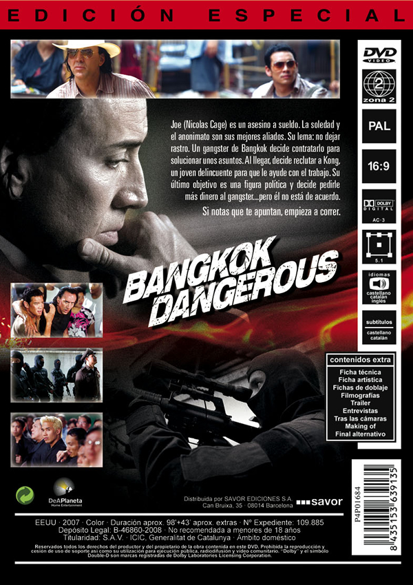 Bangkok Dangerous Edición Especial Carátula Dvd Index Novedades Dvd Blu Ray Y Dvd 6041